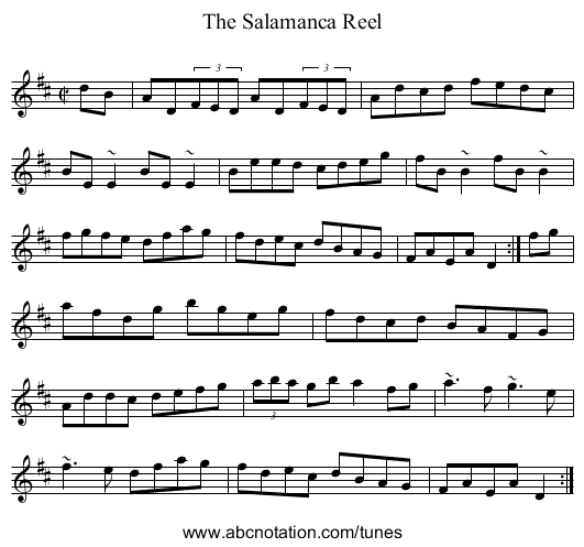 Salamanca Reel, The - staff notation