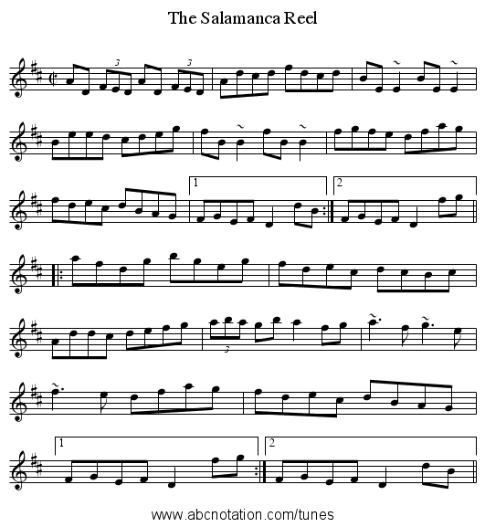 Salamanca Reel, The - staff notation