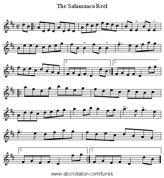 Salamanca Reel, The - staff notation