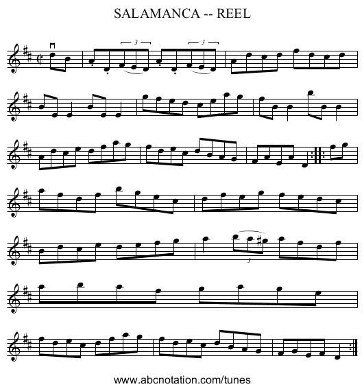 SALAMANCA -- REEL - staff notation