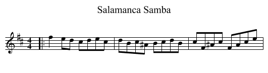 Salamanca Samba - staff notation