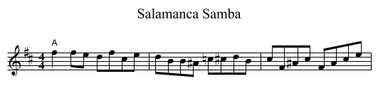 Salamanca Samba - staff notation
