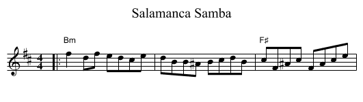 Salamanca Samba - staff notation