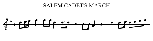 SALEM CADET'S MARCH - staff notation