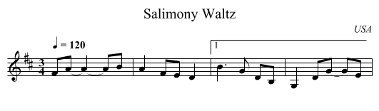 Salimony Waltz - staff notation