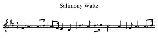 Salimony Waltz - staff notation