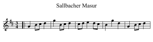 Sallbacher Masur - staff notation