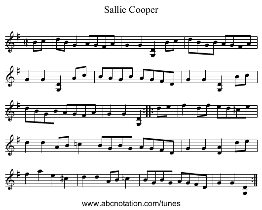 Sallie Cooper - staff notation