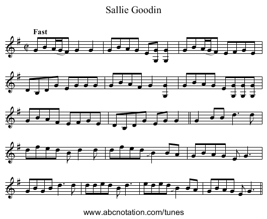 Sallie Goodin - staff notation