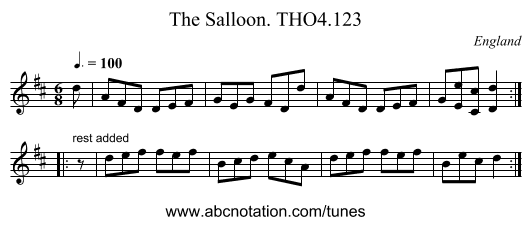 Salloon. THO4.123, The - staff notation
