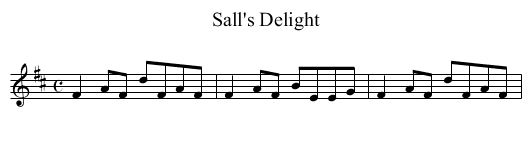 Sall's Delight - staff notation