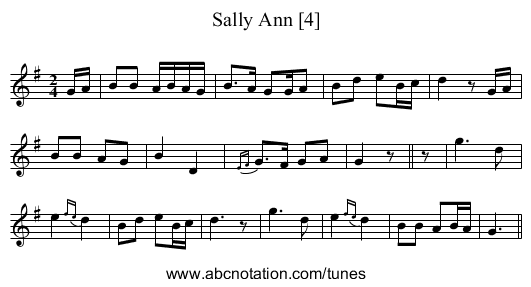 Sally Ann [4] - staff notation