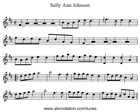 Sally Ann Johnson - staff notation
