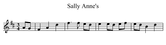Sally Anne's - staff notation