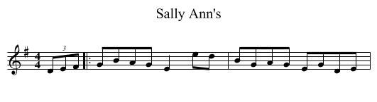 Sally Ann's - staff notation
