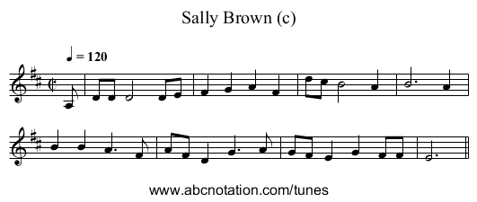 Sally Brown (c) - staff notation