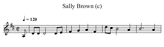 Sally Brown (c) - staff notation