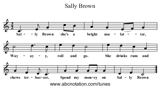 Sally Brown - staff notation