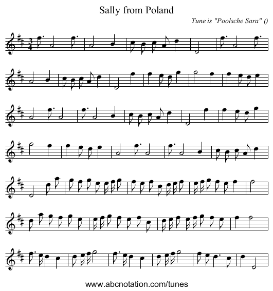Sally from Poland - staff notation