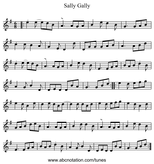 Sally Gally - staff notation