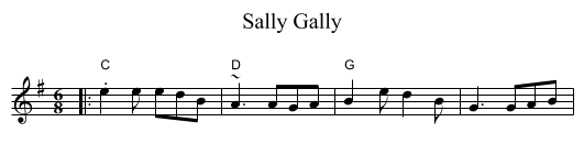 Sally Gally - staff notation