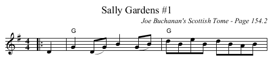 Sally Gardens #1 - staff notation