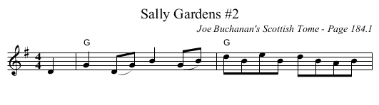 Sally Gardens #2 - staff notation