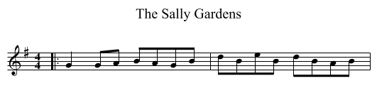 Sally Gardens, The  - staff notation