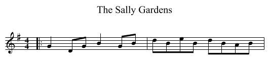 Sally Gardens, The  - staff notation