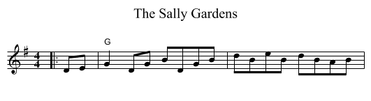 Sally Gardens, The  - staff notation