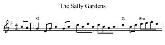 Sally Gardens, The  - staff notation