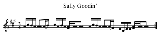 Sally Goodin’ - staff notation