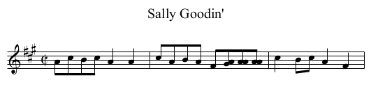 Sally Goodin' - staff notation
