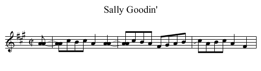 Sally Goodin' - staff notation