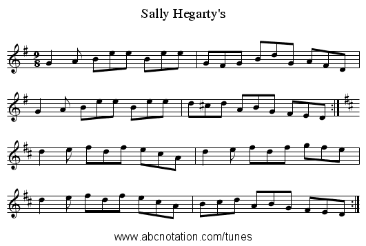 Sally Hegarty's - staff notation