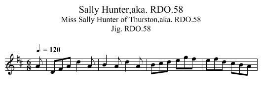 Sally Hunter,aka. RDO.58 - staff notation