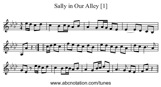 Sally in Our Alley [1] - staff notation