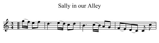 Sally in our Alley - staff notation