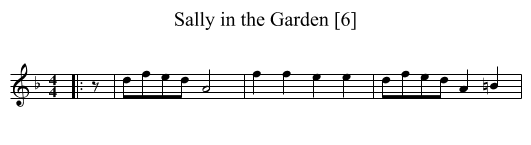 Sally in the Garden [6] - staff notation