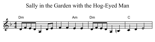 Sally in the Garden with the Hog-Eyed Man - staff notation