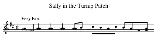 Sally in the Turnip Patch - staff notation