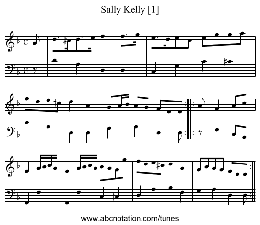 Sally Kelly [1] - staff notation