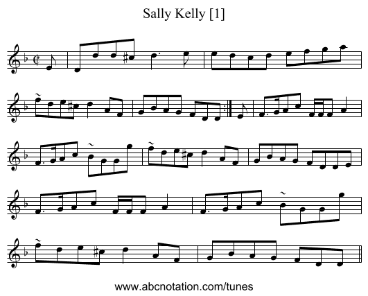 Sally Kelly [1] - staff notation