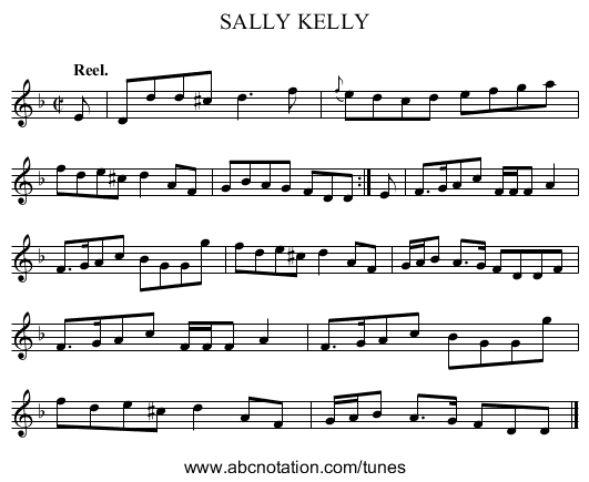 SALLY KELLY - staff notation