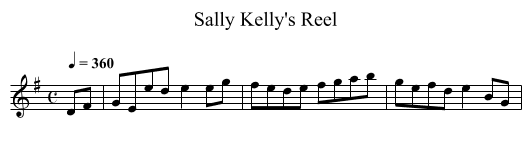 Sally Kelly's Reel - staff notation