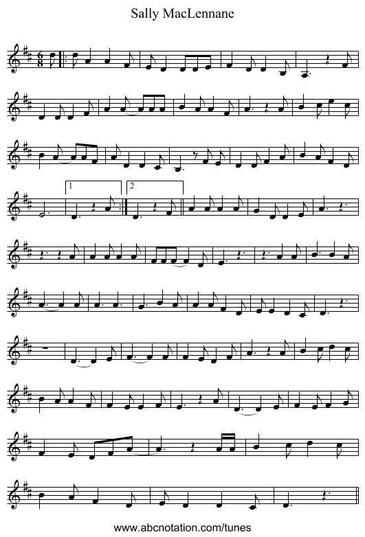 Sally MacLennane - staff notation