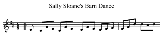 Sally Sloane's Barn Dance - staff notation