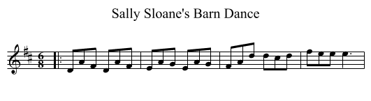 Sally Sloane's Barn Dance - staff notation