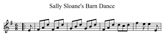 Sally Sloane's Barn Dance - staff notation