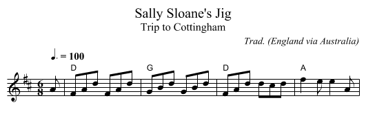 Sally Sloane's Jig - staff notation
